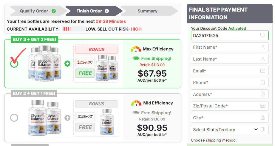 Glyco Balance Order Page