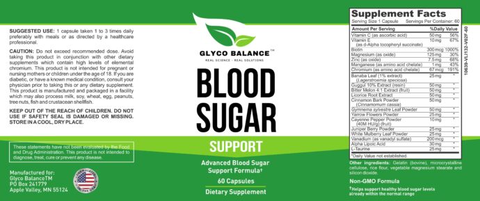 GlycoBalance Supplement Facts